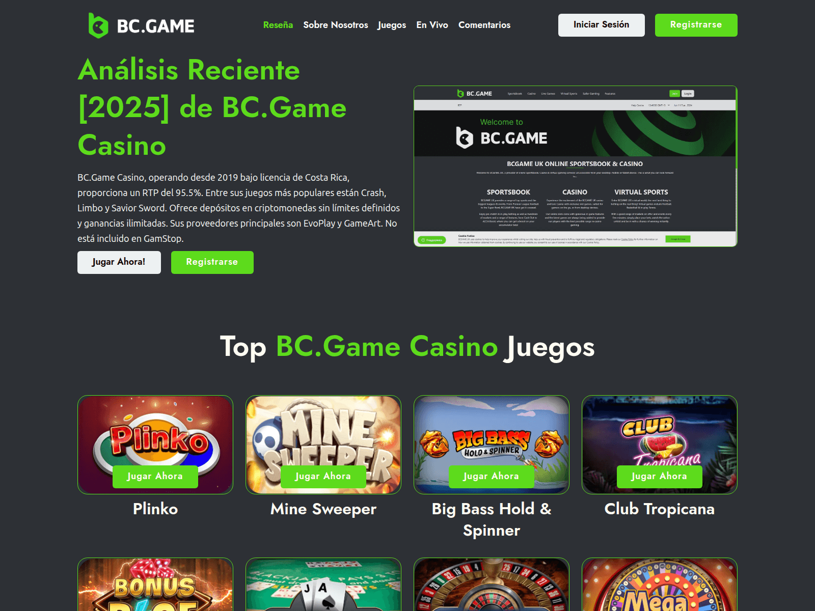 Screenshot of bcgamecasino.es