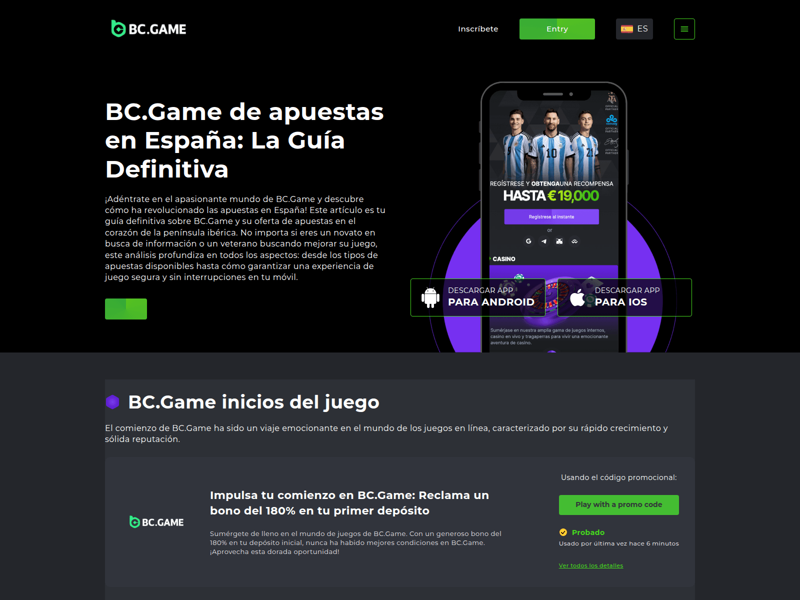 Screenshot of bcgame-apuestas.com