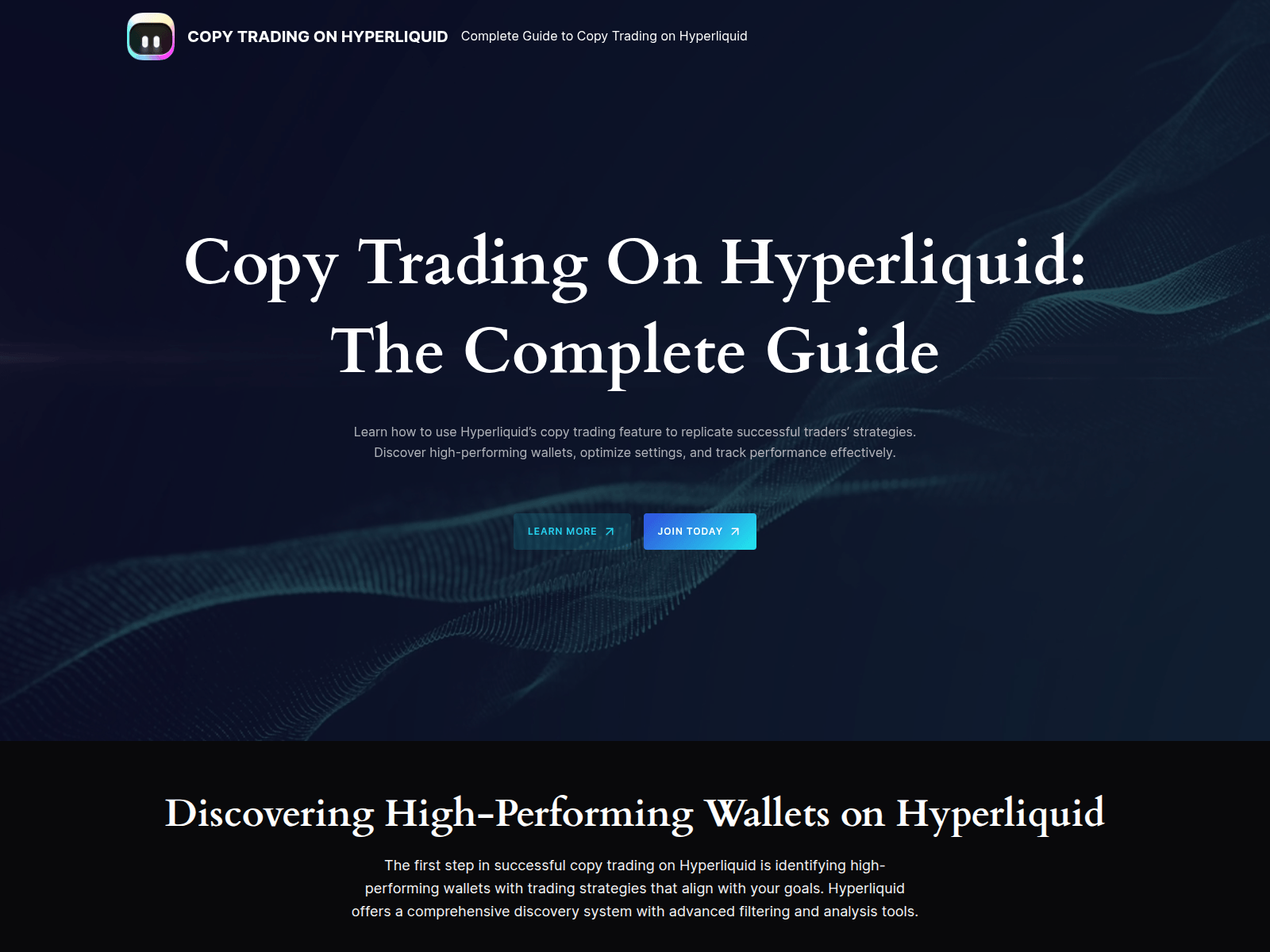 Screenshot of hyperliquidcopytrade.com