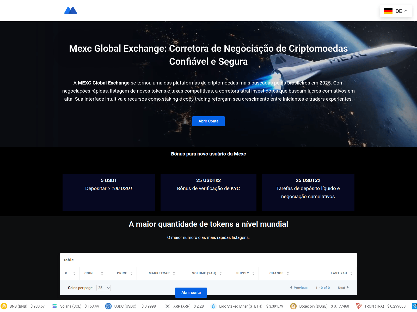 Screenshot of mexc.com.br