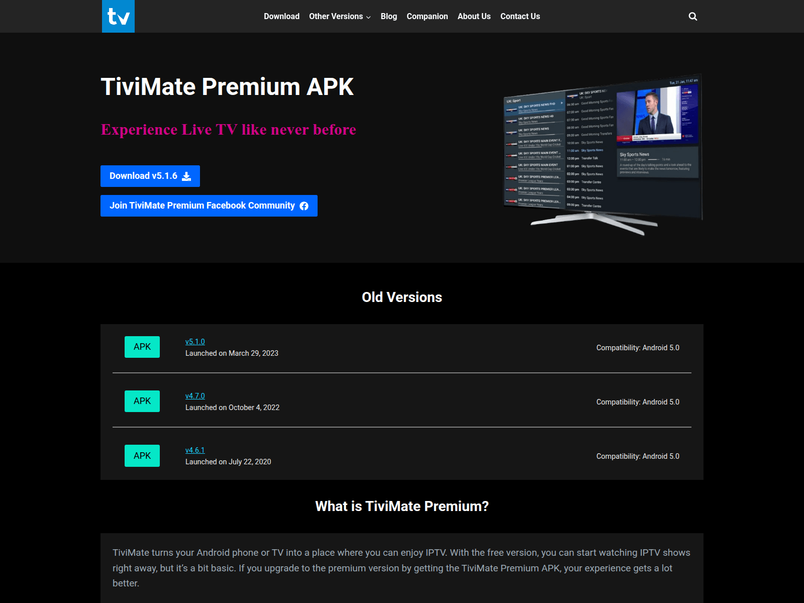 Screenshot of tivimatepremium.net