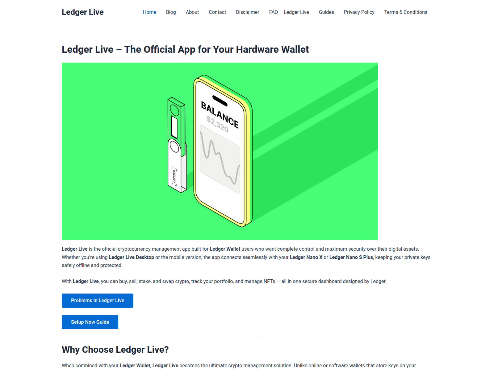 Screenshot of installing-ledger.live