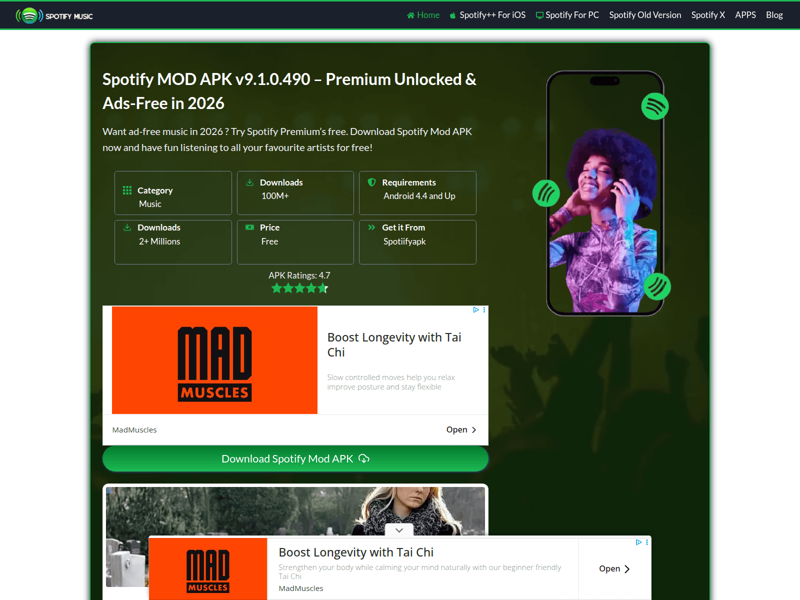 Screenshot of spotiifyapk.com
