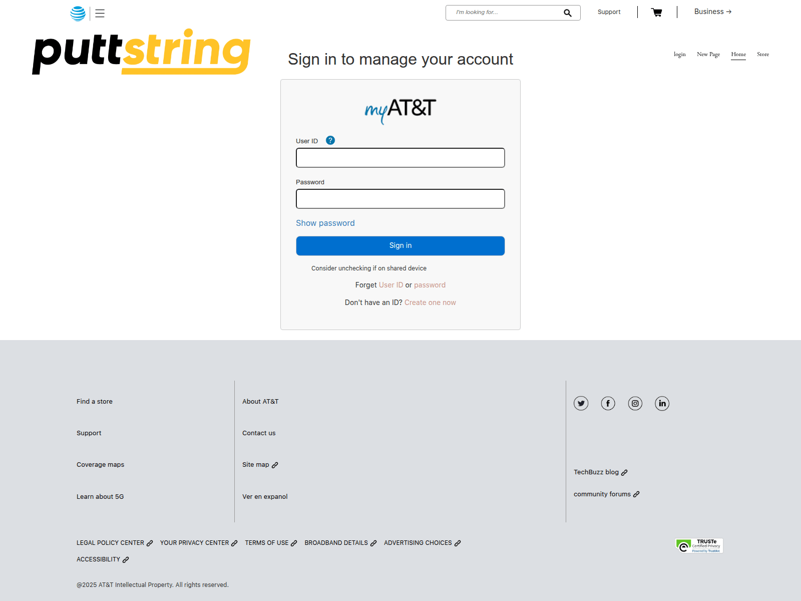 Screenshot of puttstring.squarespace.com