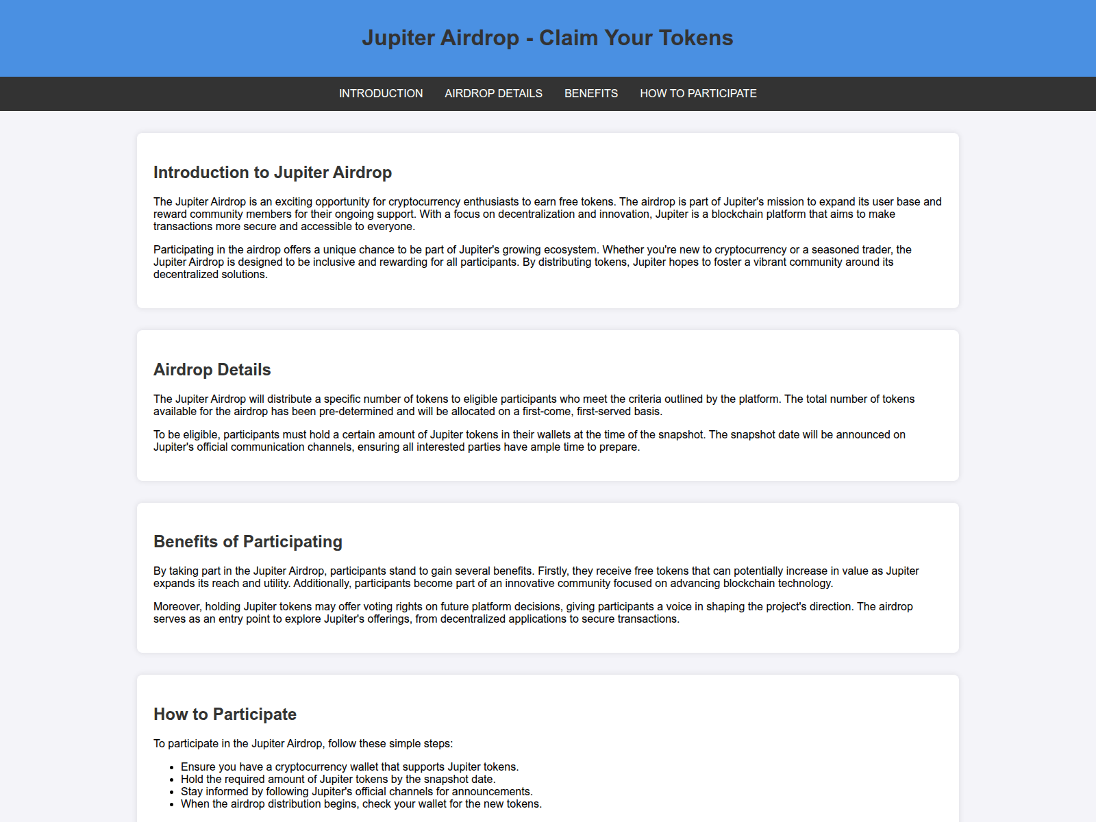 Screenshot of airdrop-jupiter.live