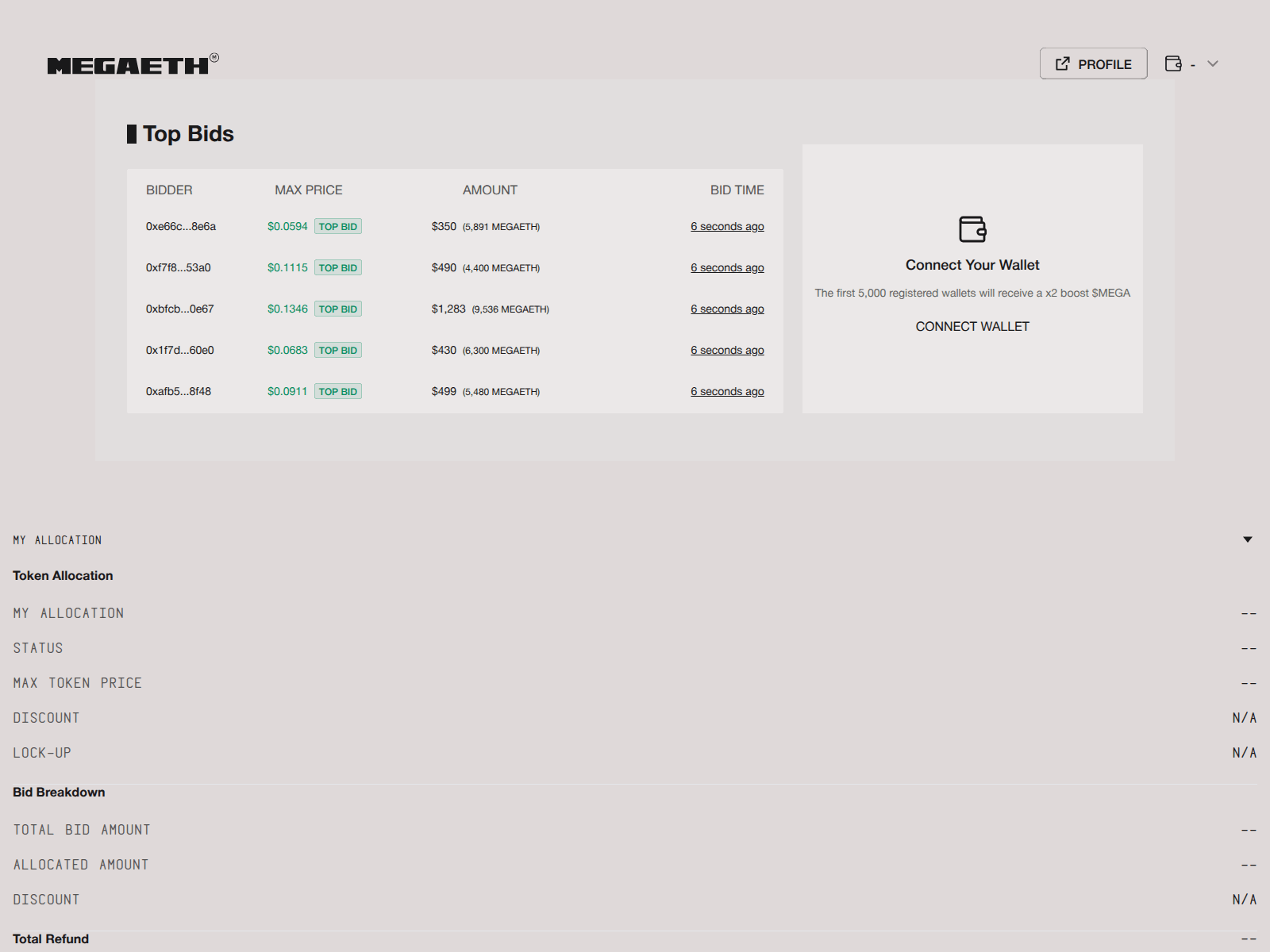 Screenshot of megas-eth.com