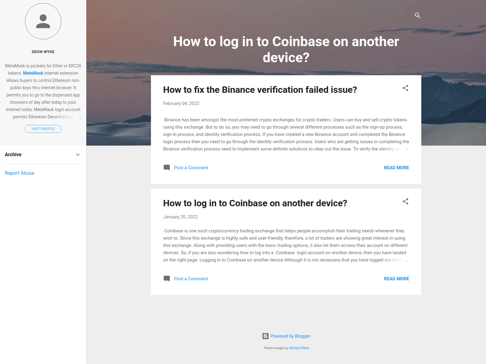 Screenshot of coinbase-logina.blogspot.com