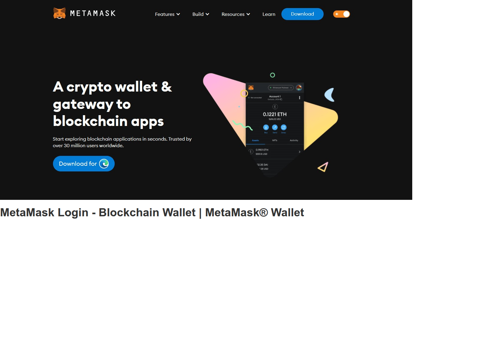 Screenshot of metamdasksldn.webflow.io