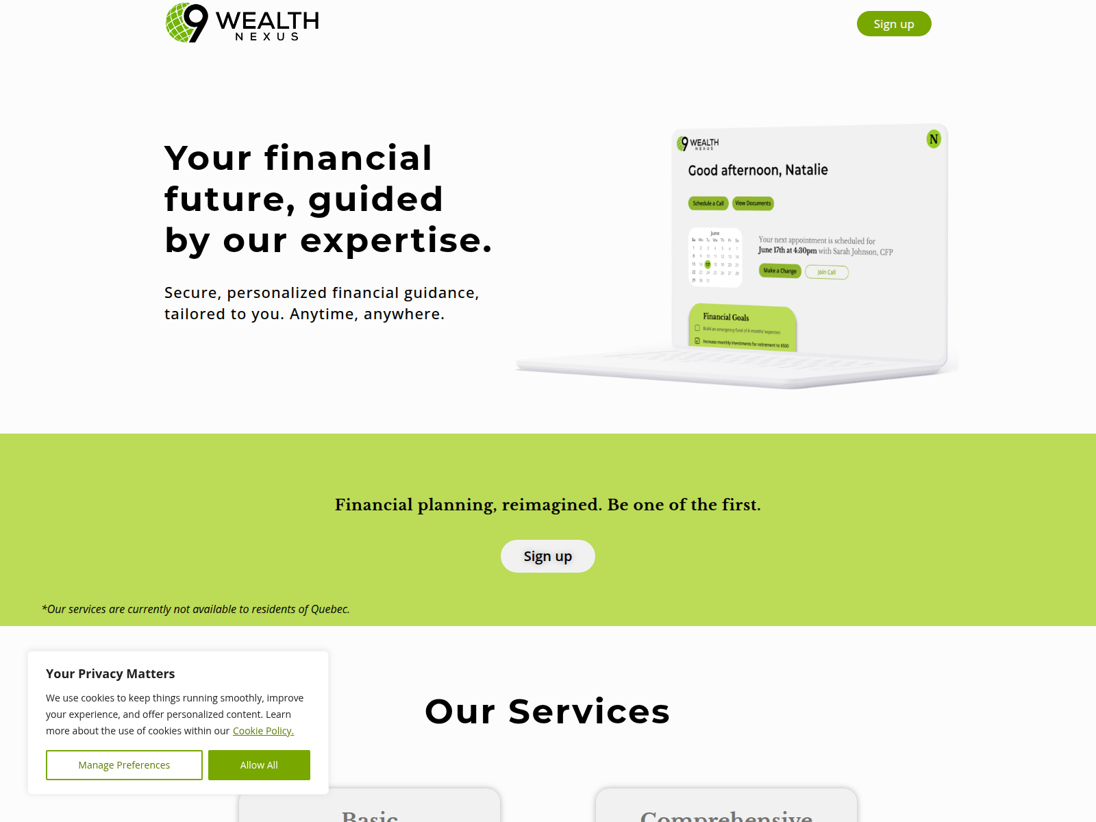 Screenshot of 9wealthnexus.com