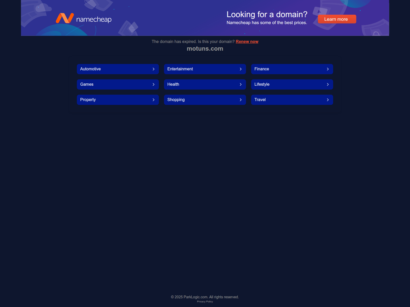 Forensic screenshot of motuns.com