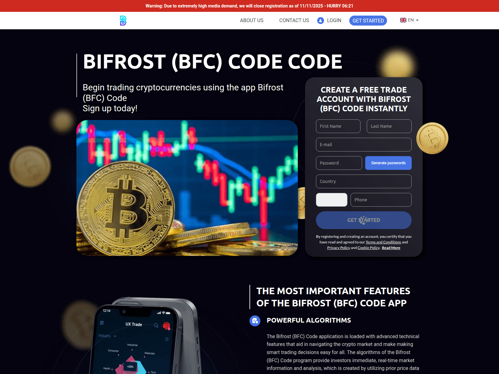 Screenshot of bifrost-bfc-code.trackfinanceworld.com