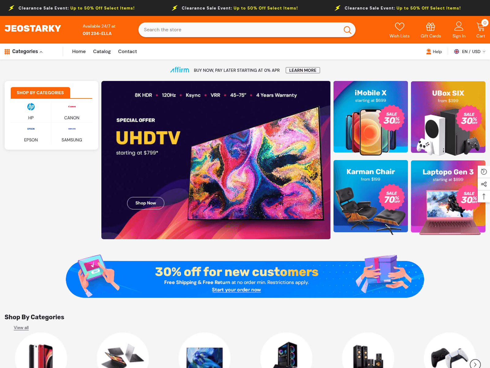 Screenshot of jeostarkystore.com