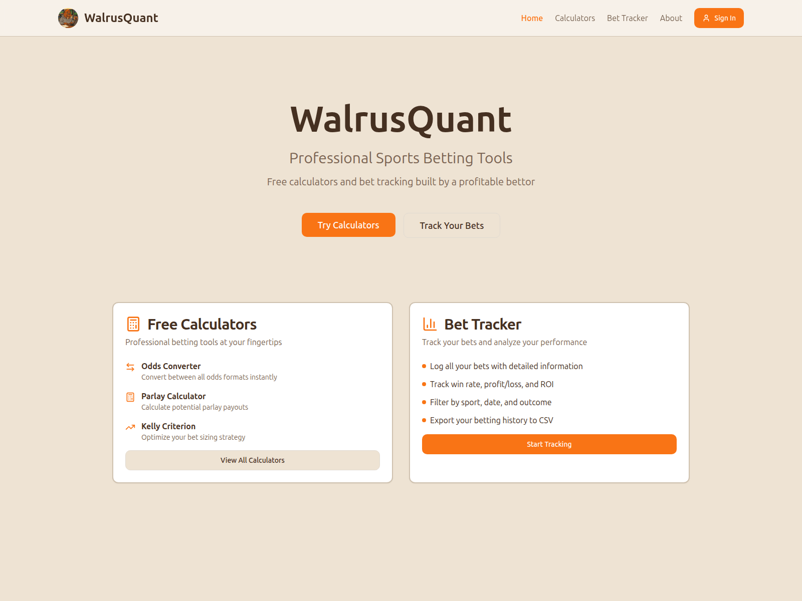 Screenshot of walrusquant.com