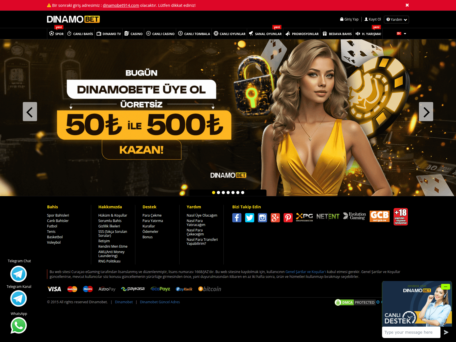 Screenshot of dinamobet910.com