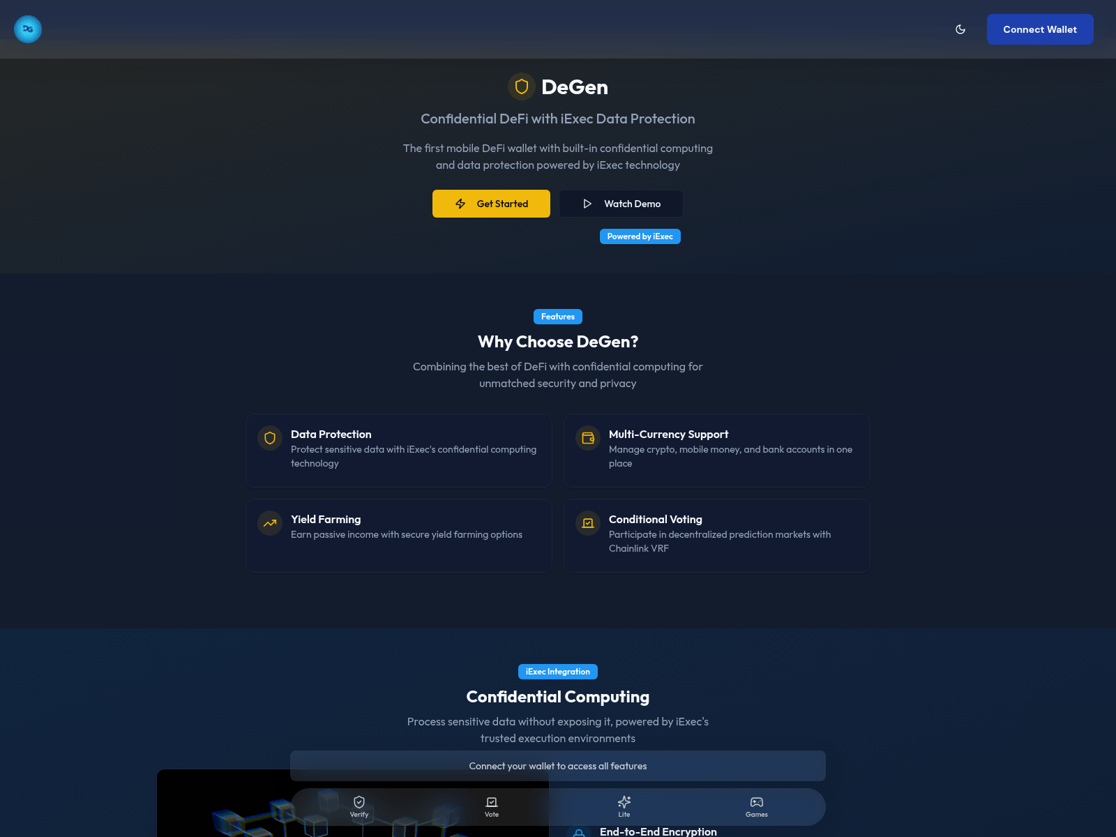 Screenshot of de-gen.vercel.app