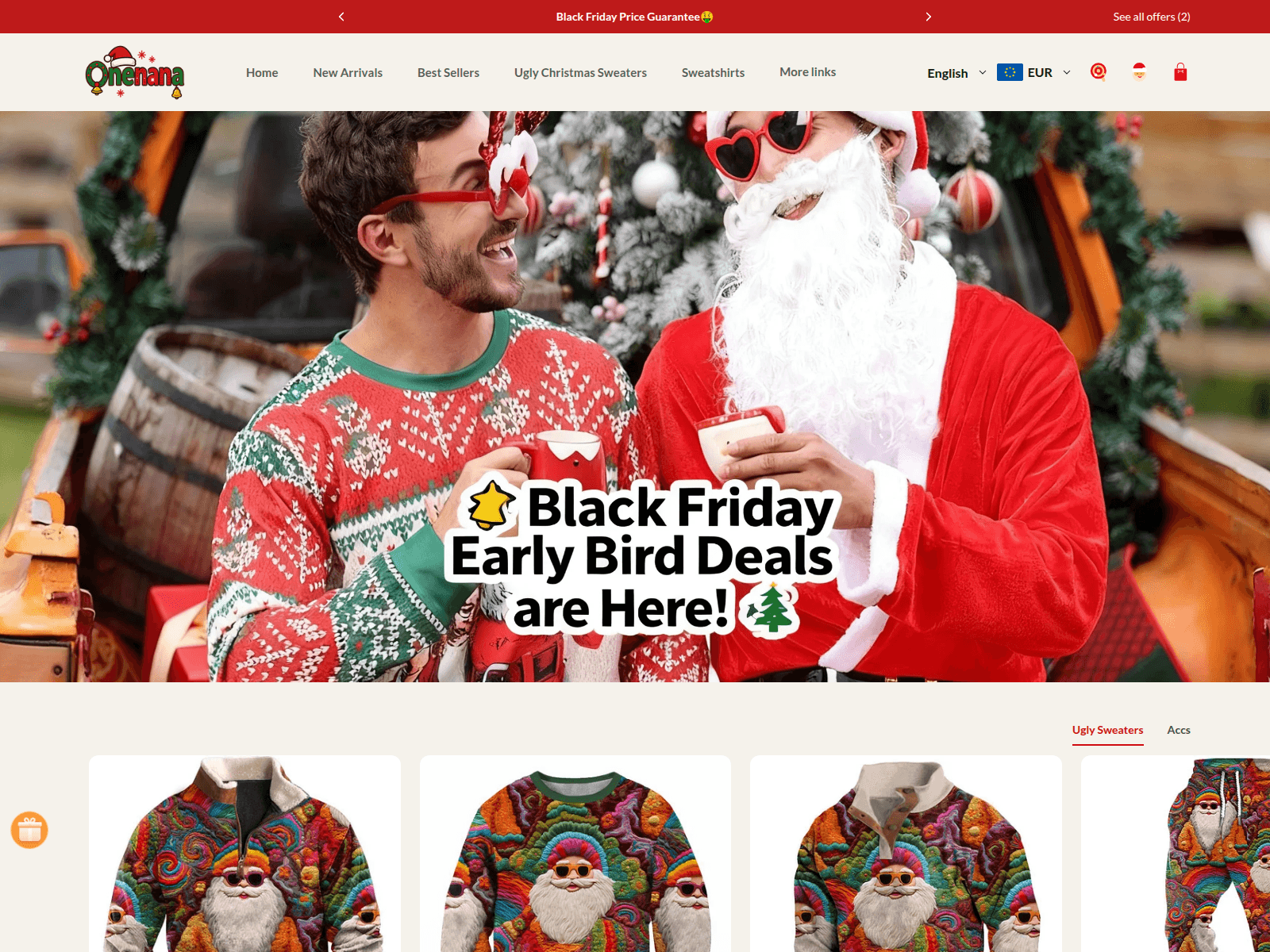 Screenshot of www.onenana.com