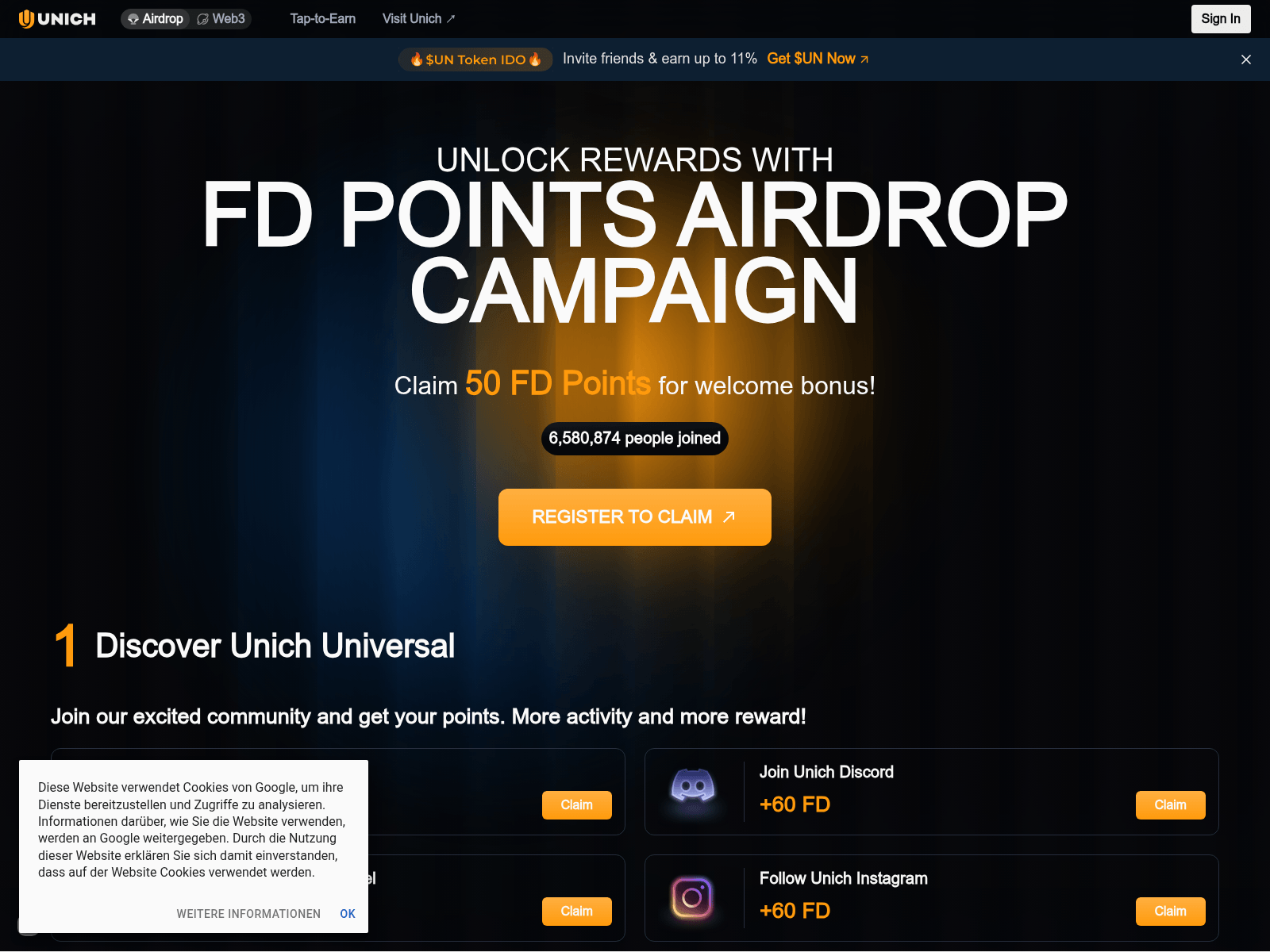 Screenshot of unich-quest.com