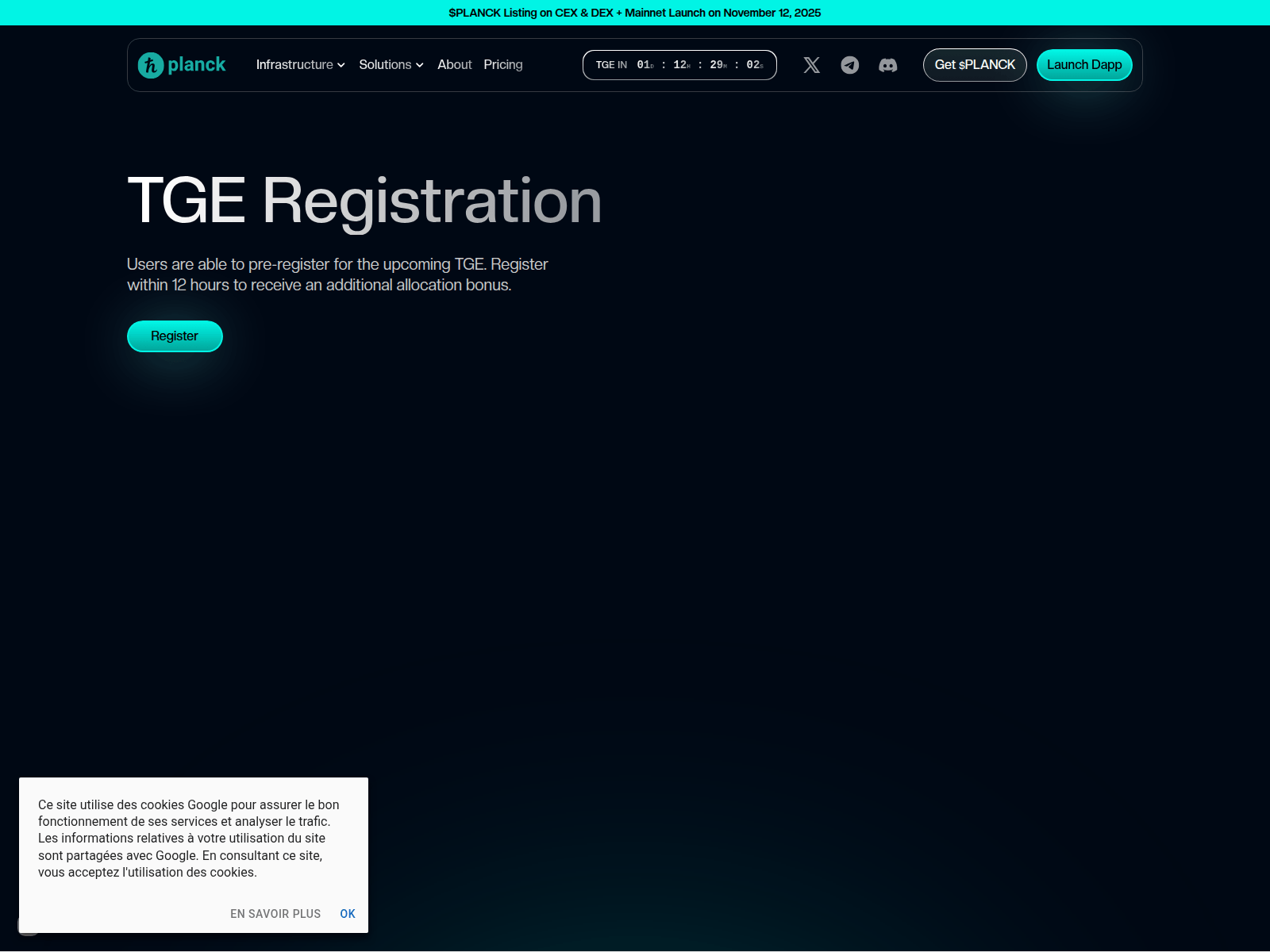 Screenshot of plancknetwork-tge.com