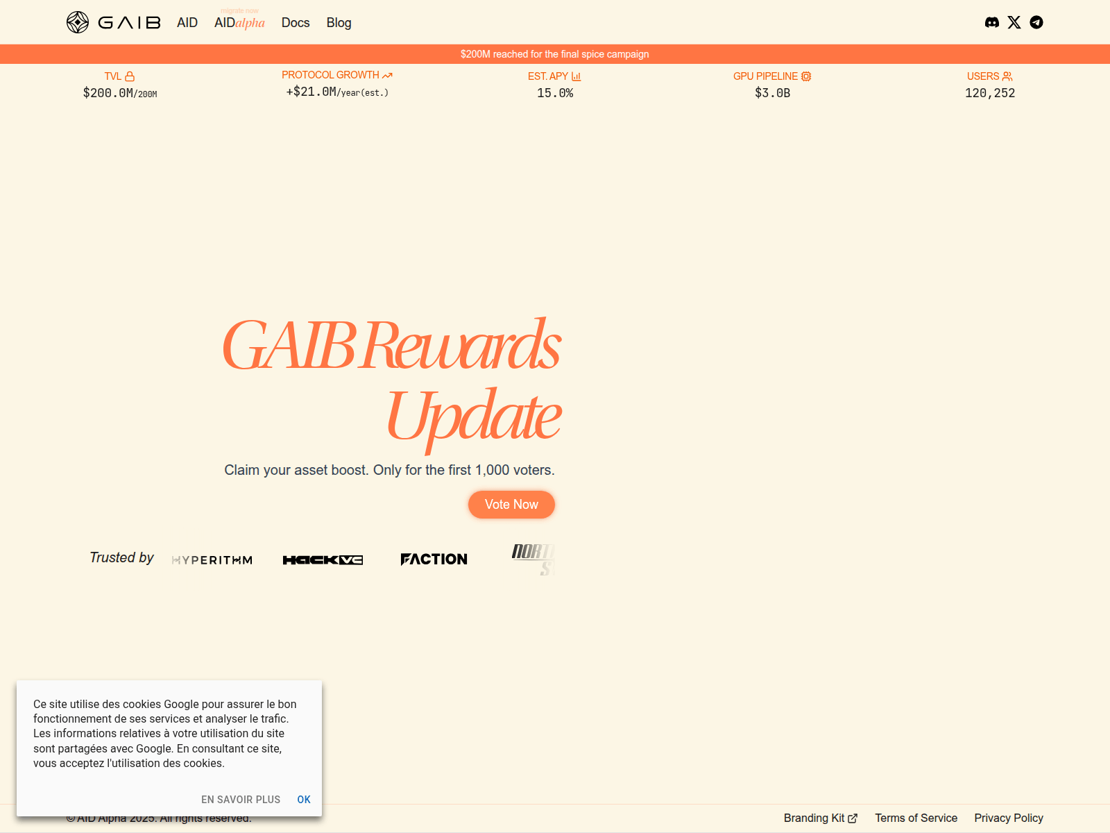 Screenshot of vote-gaibai.com