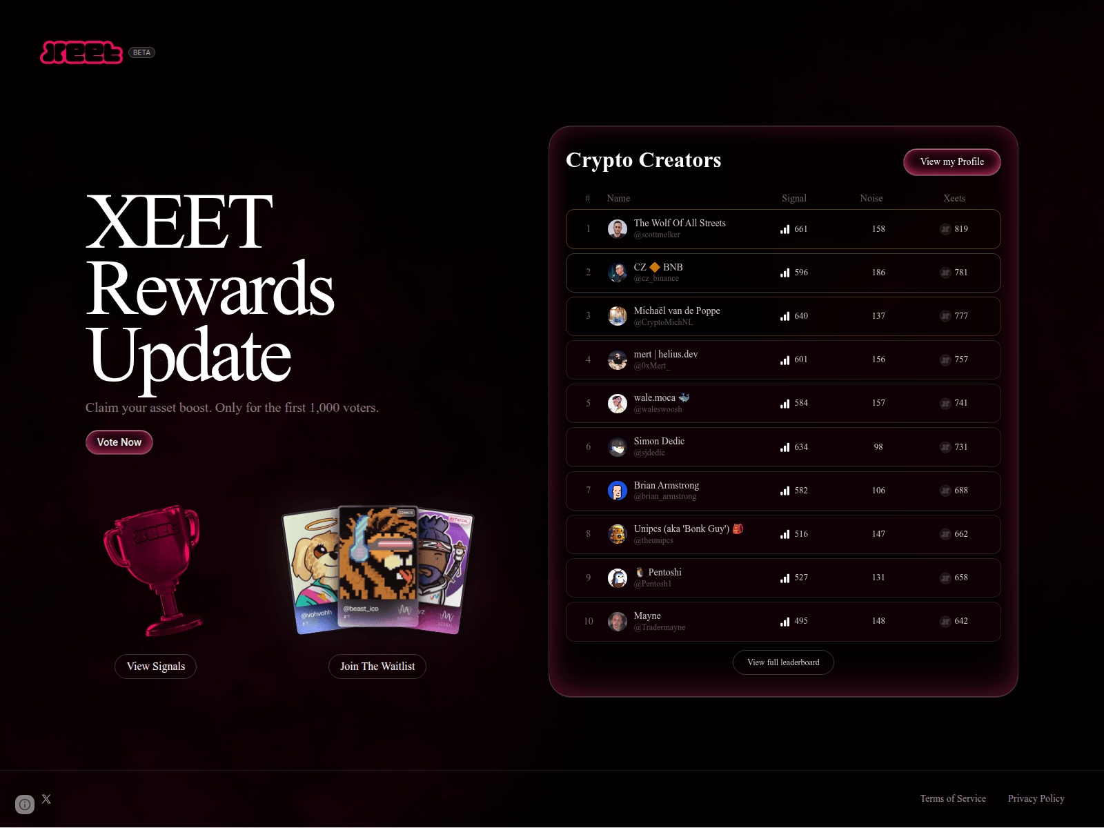 Screenshot of vote-xeetsai.com