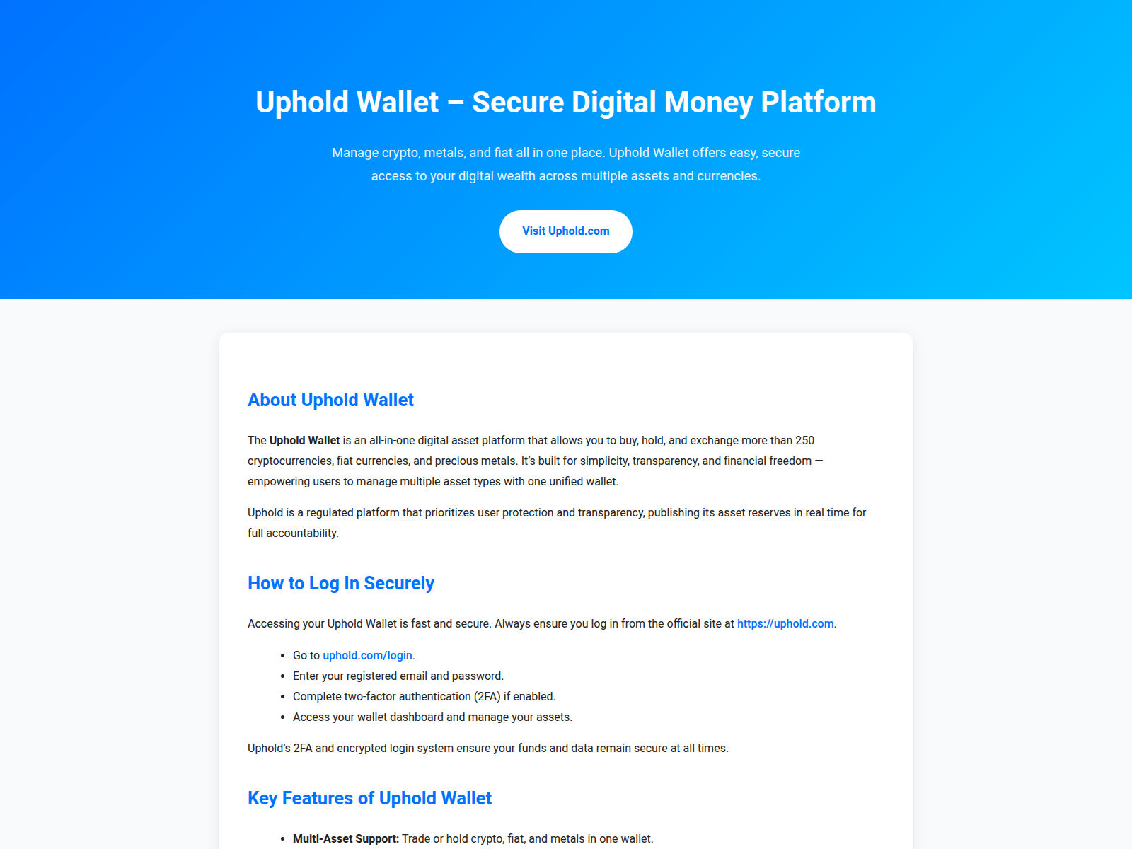 Screenshot of uphold-walet-eng.pages.dev