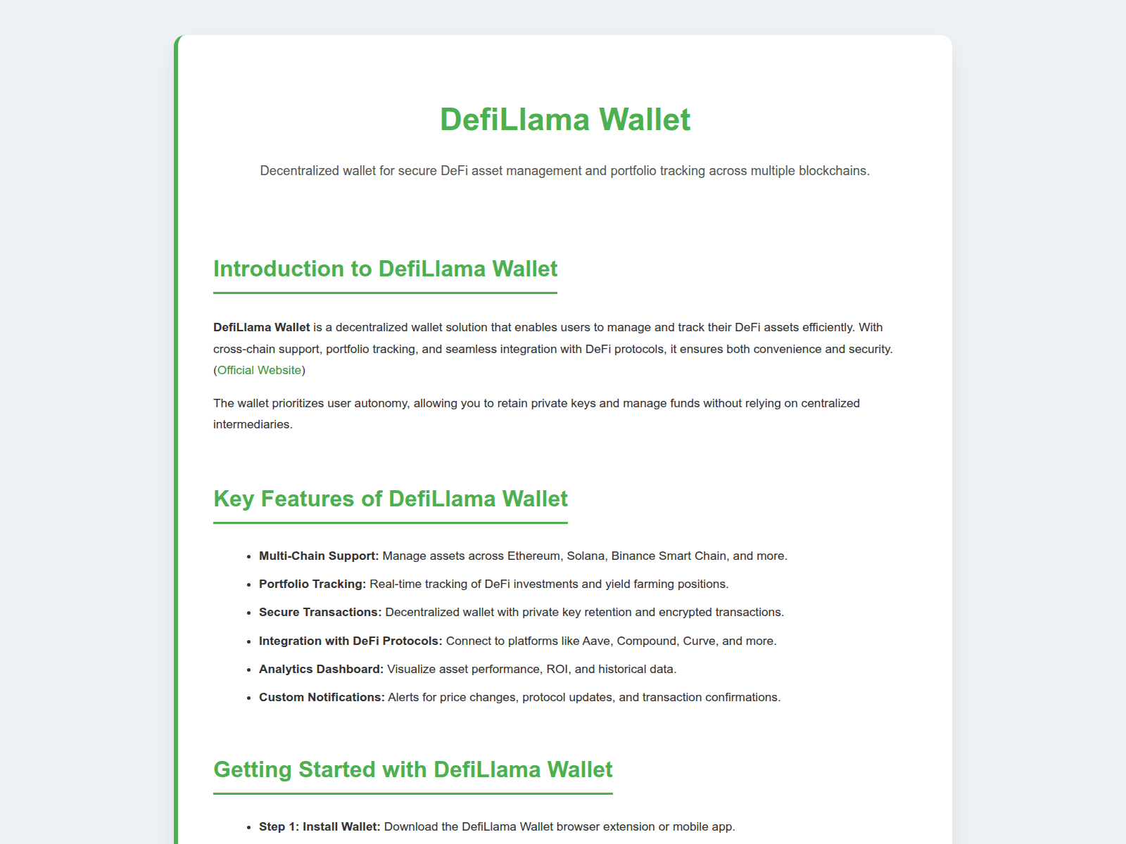 Screenshot of project-defilama-wallet.pages.dev