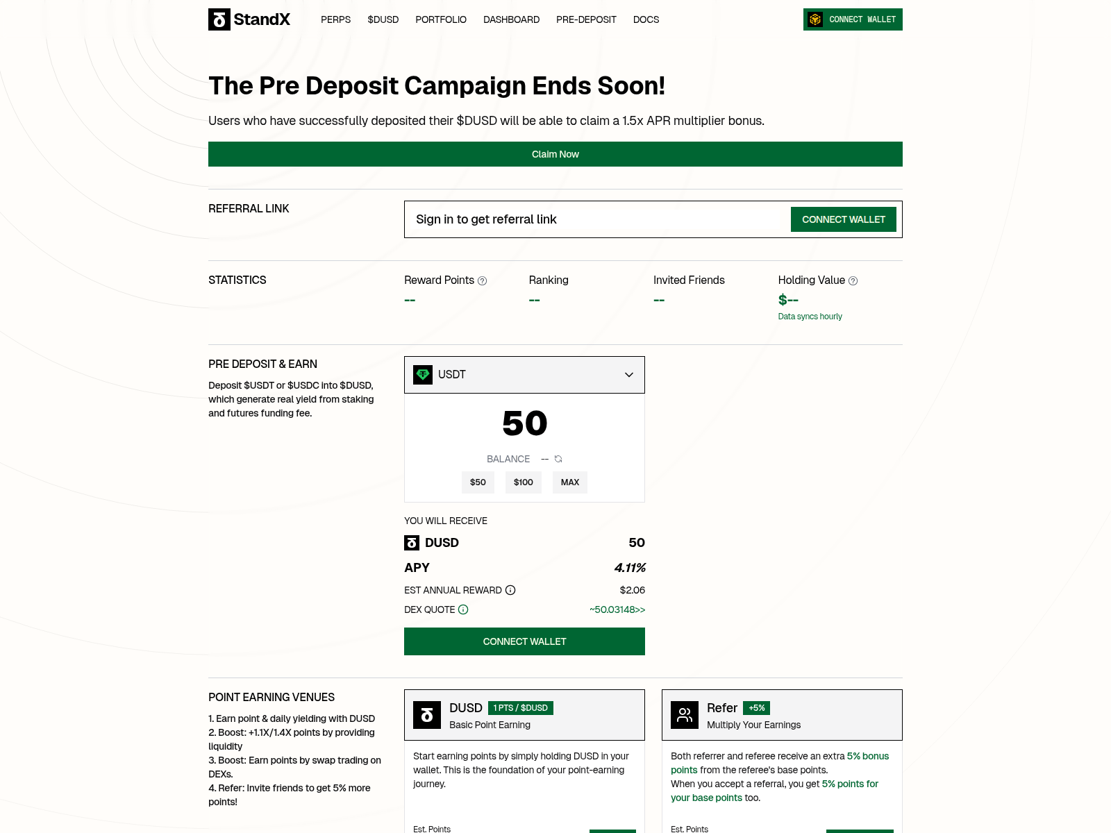 Screenshot of claims-standx.app