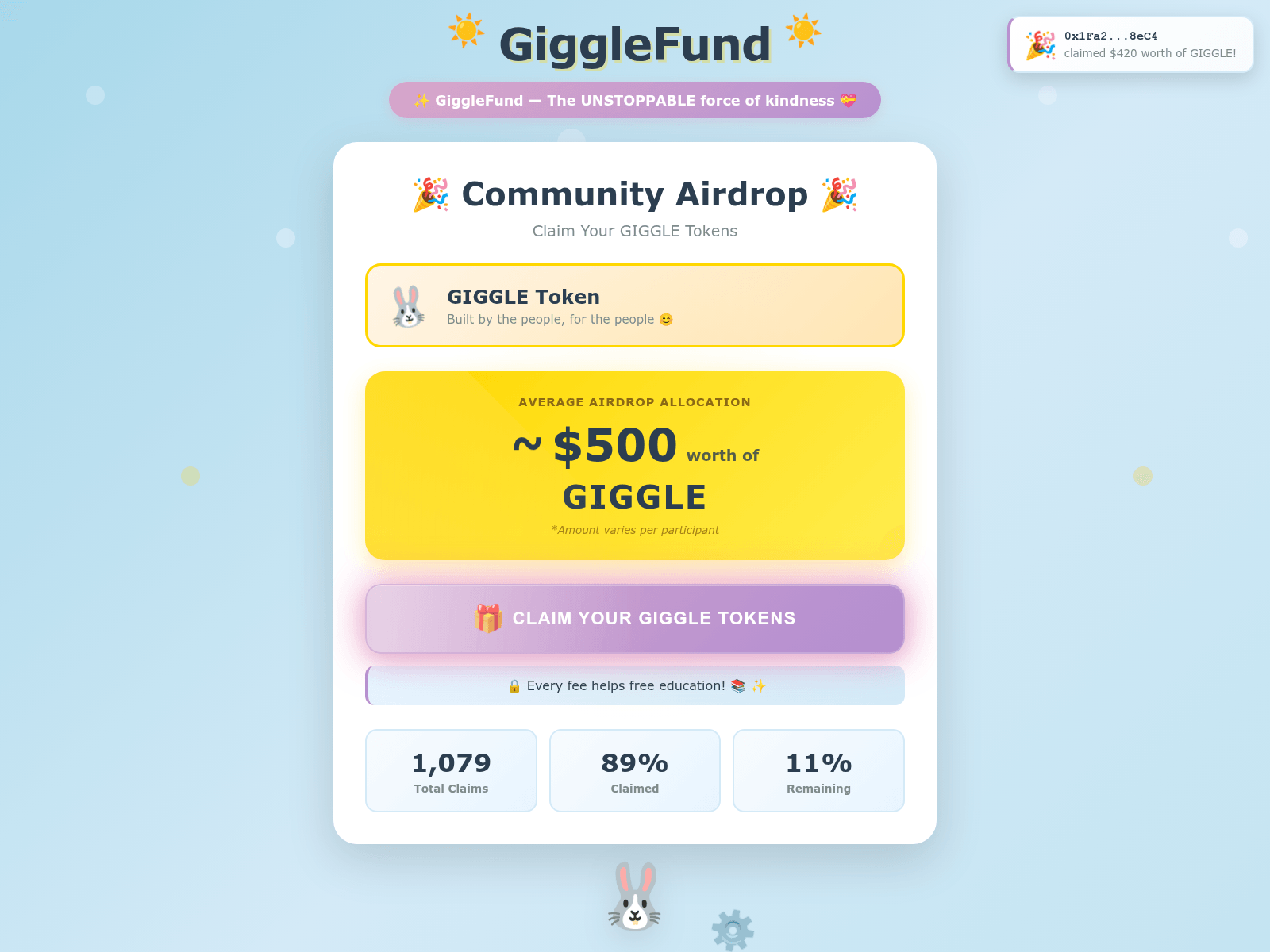 Screenshot of giggletoken.today