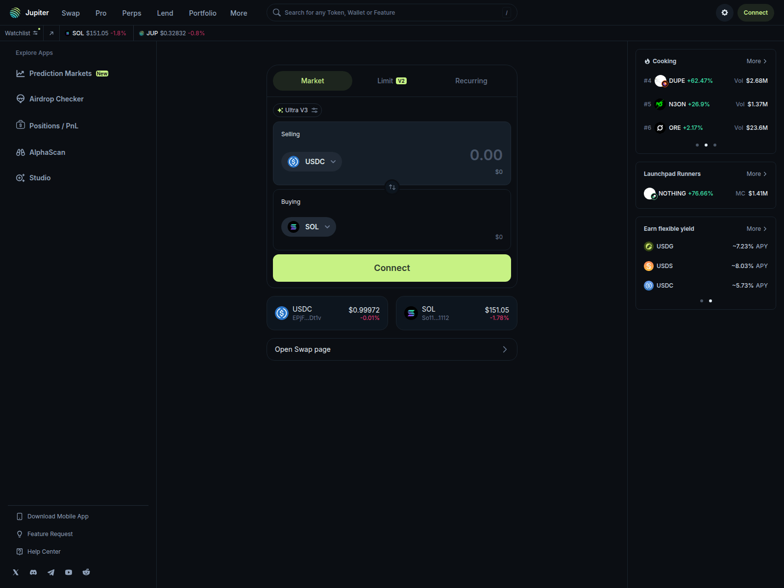 Screenshot of jupiter-dex.link