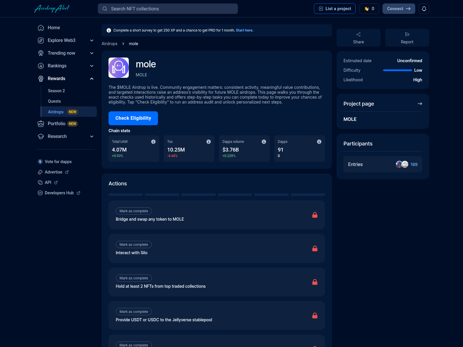 Screenshot of mole.airsdropsalerts.cfd