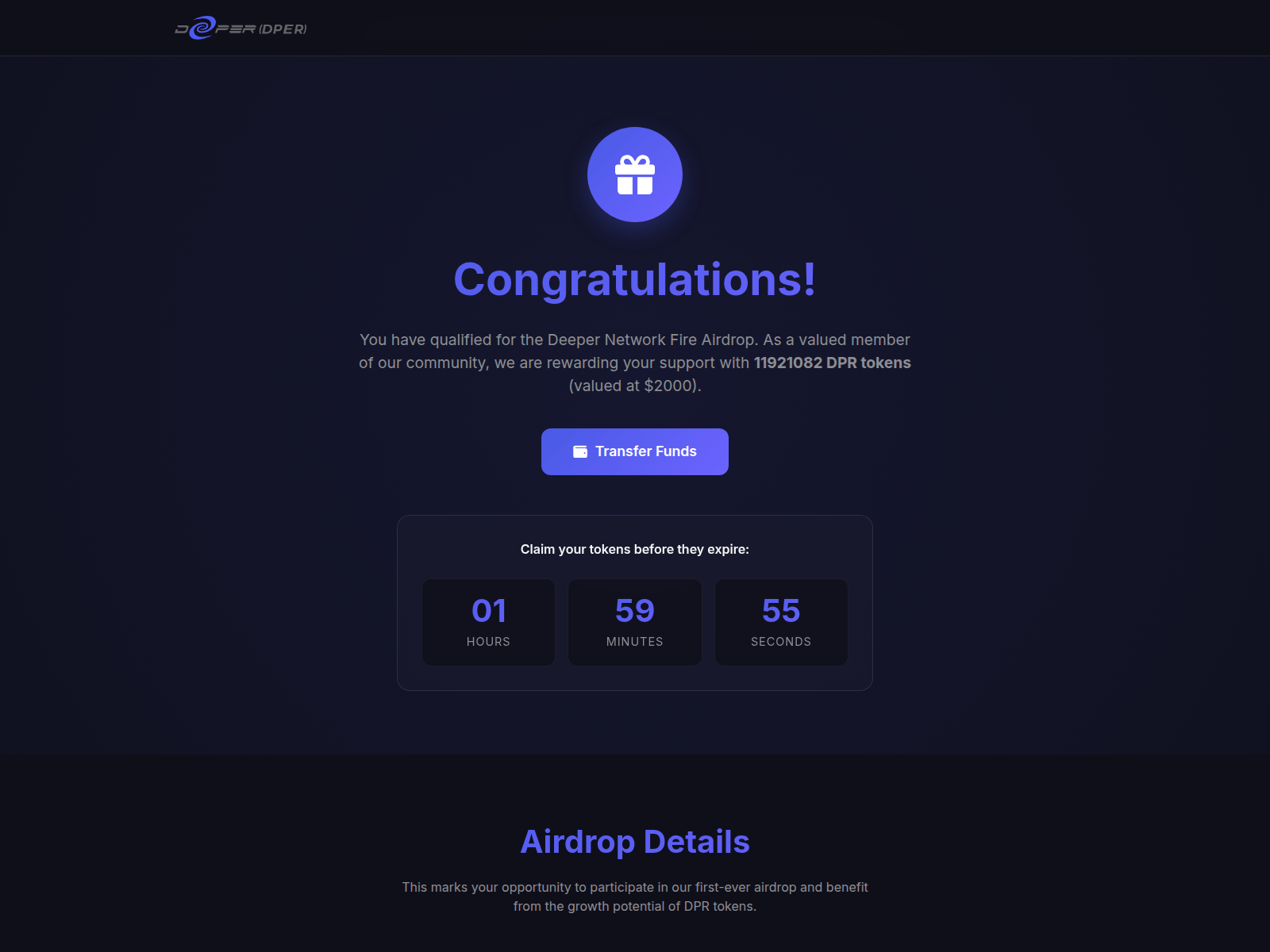 Screenshot of depper-network.sbs