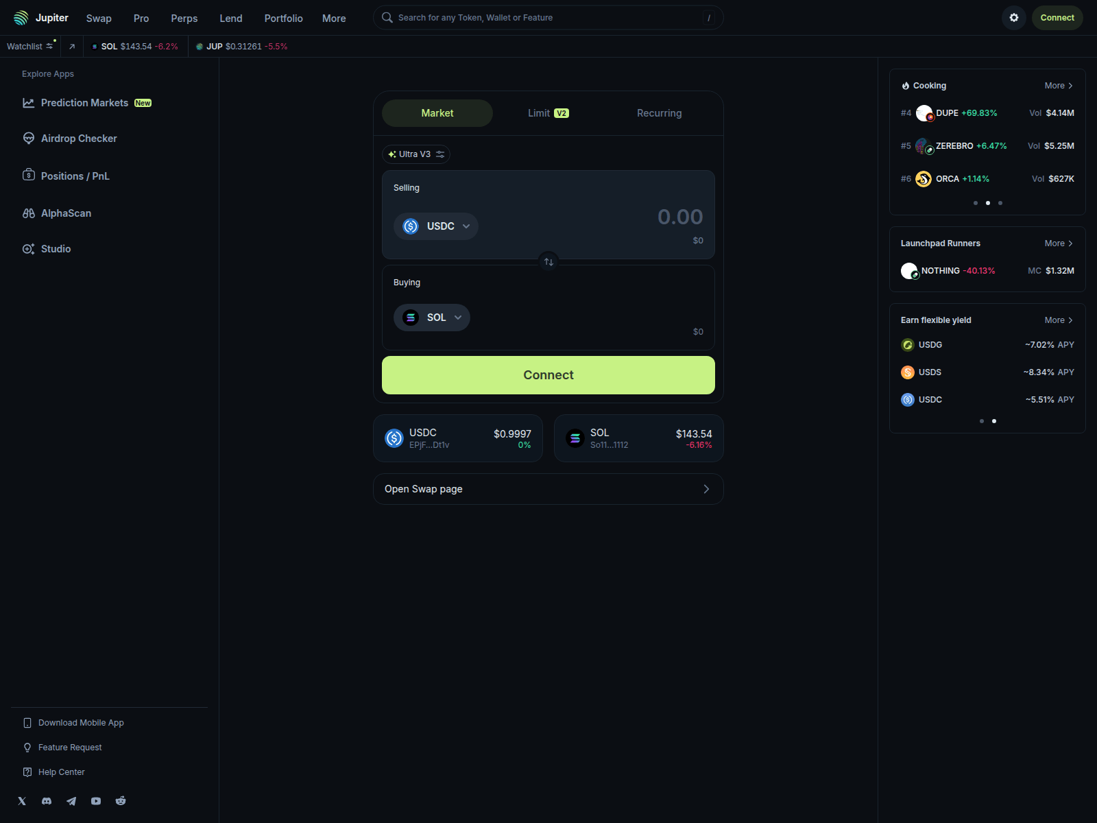 Screenshot of jupiter-dex.life