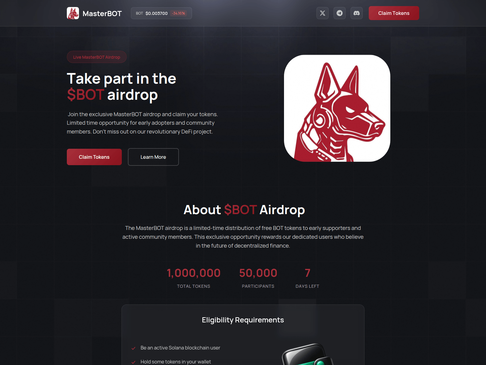 Screenshot of mastebot.network