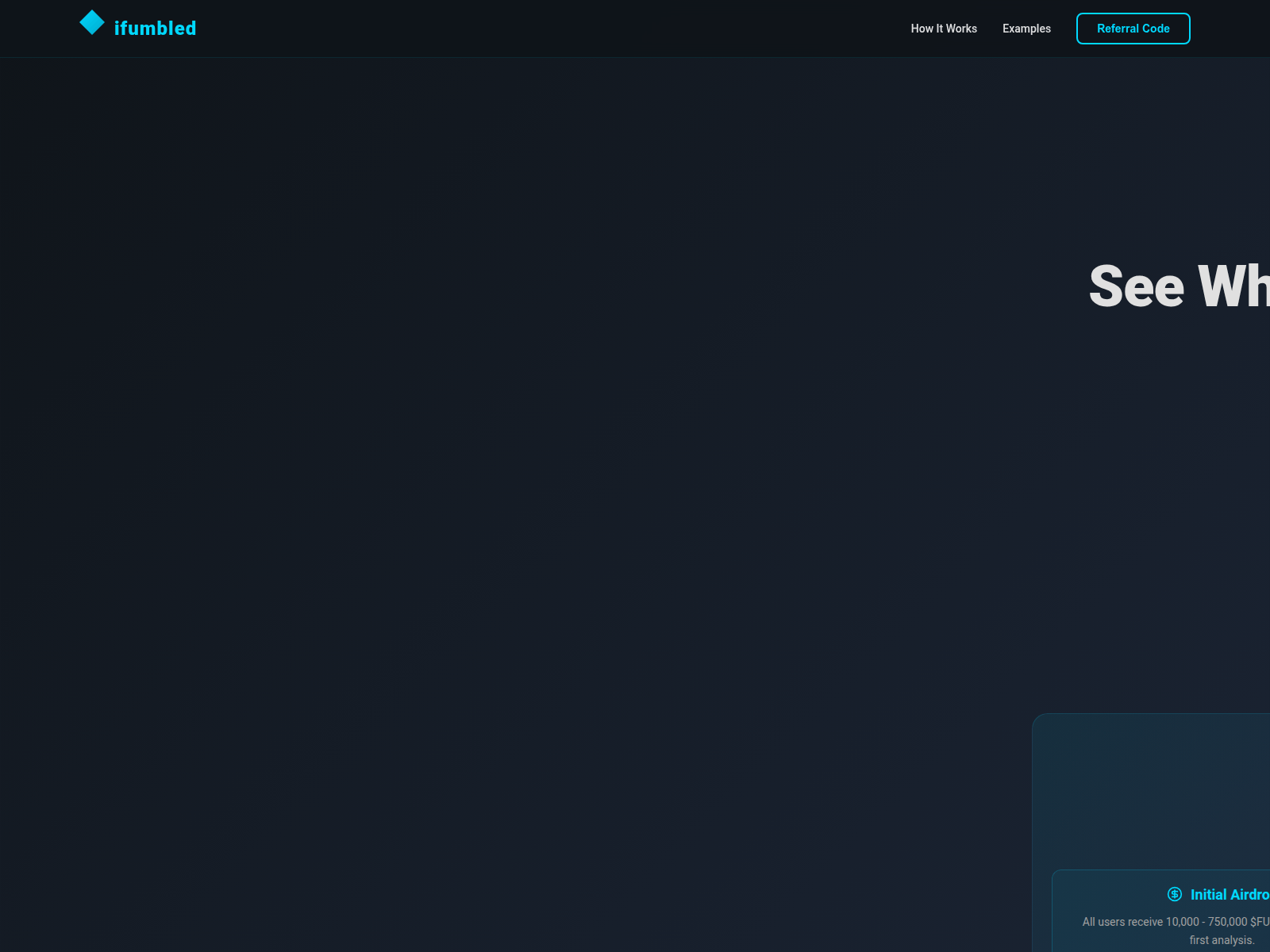 Screenshot of ifumbled.cash