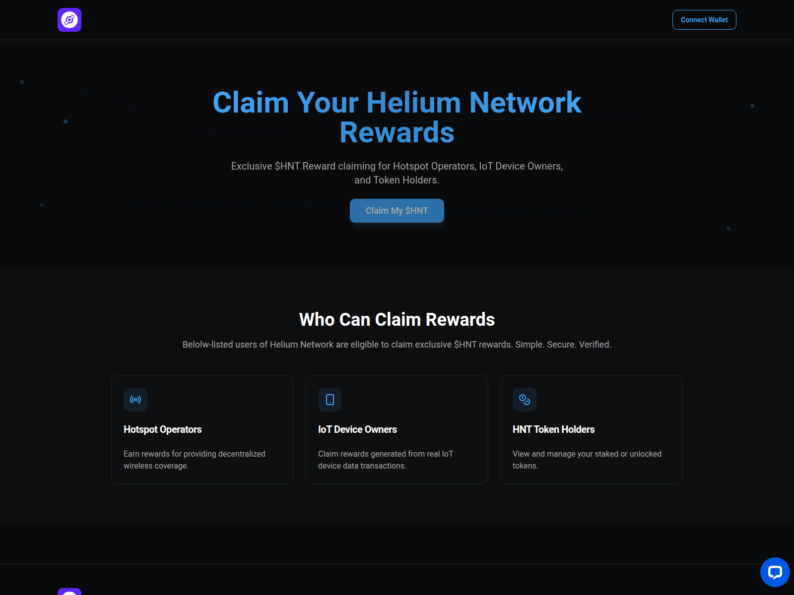 Screenshot of heliumreward.xyz