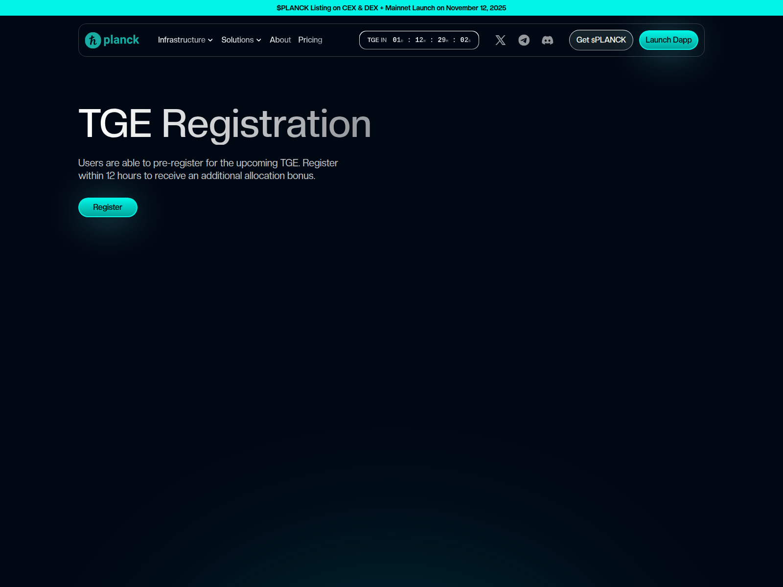 Screenshot of plancknetwork-tge.pages.dev