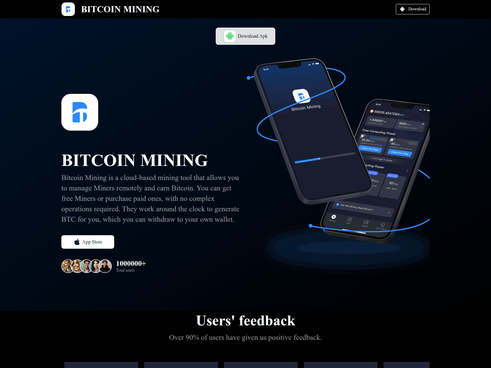 Screenshot of bitcoinlucky.xyz