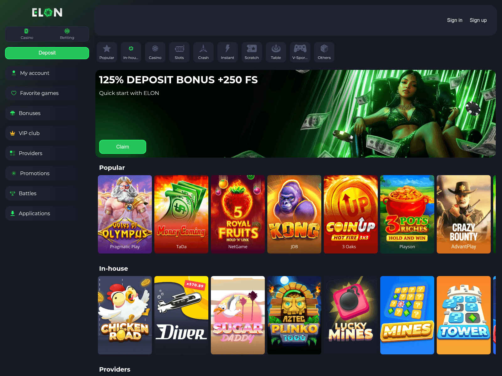 Screenshot of elonslots.com