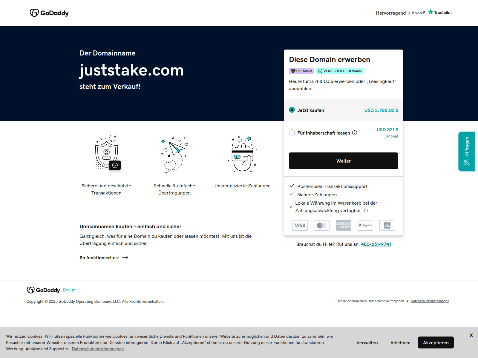 Screenshot of juststake.com