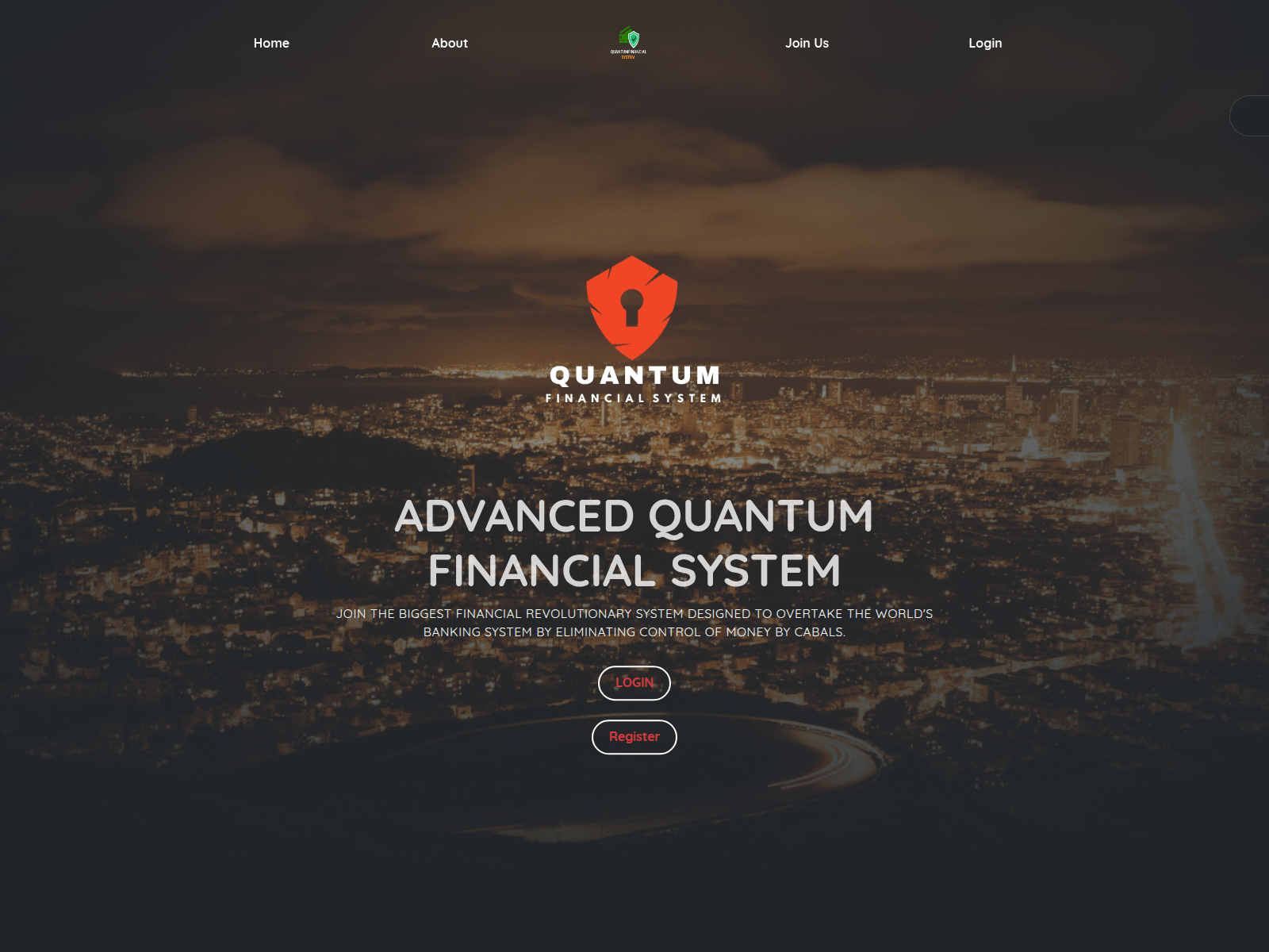 Screenshot of quantumfinancialsystem.org