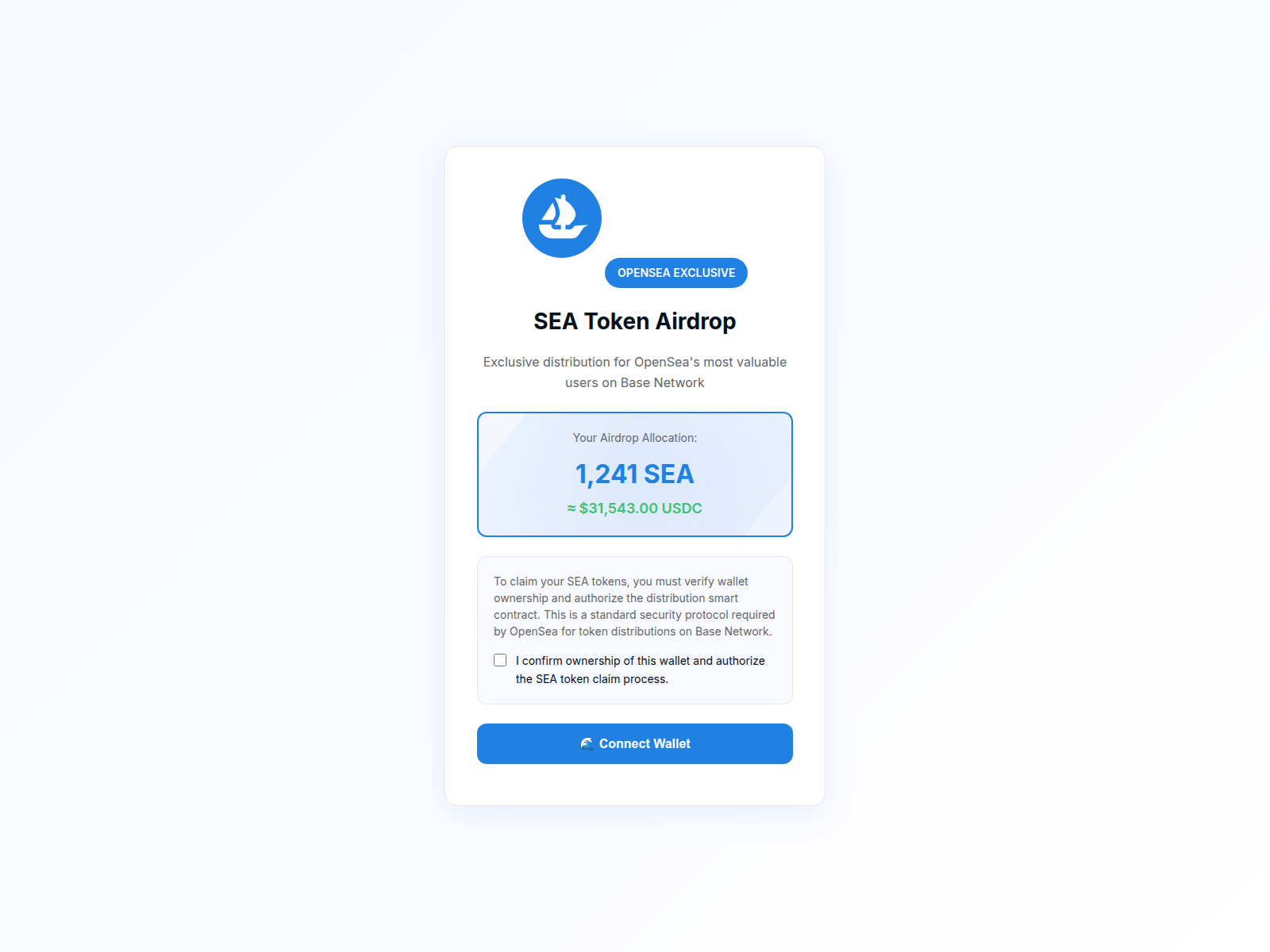 Screenshot of openseairdrop.netlify.app