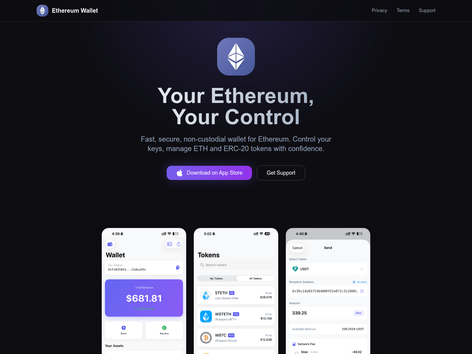 Screenshot of ethereumwallet.finance