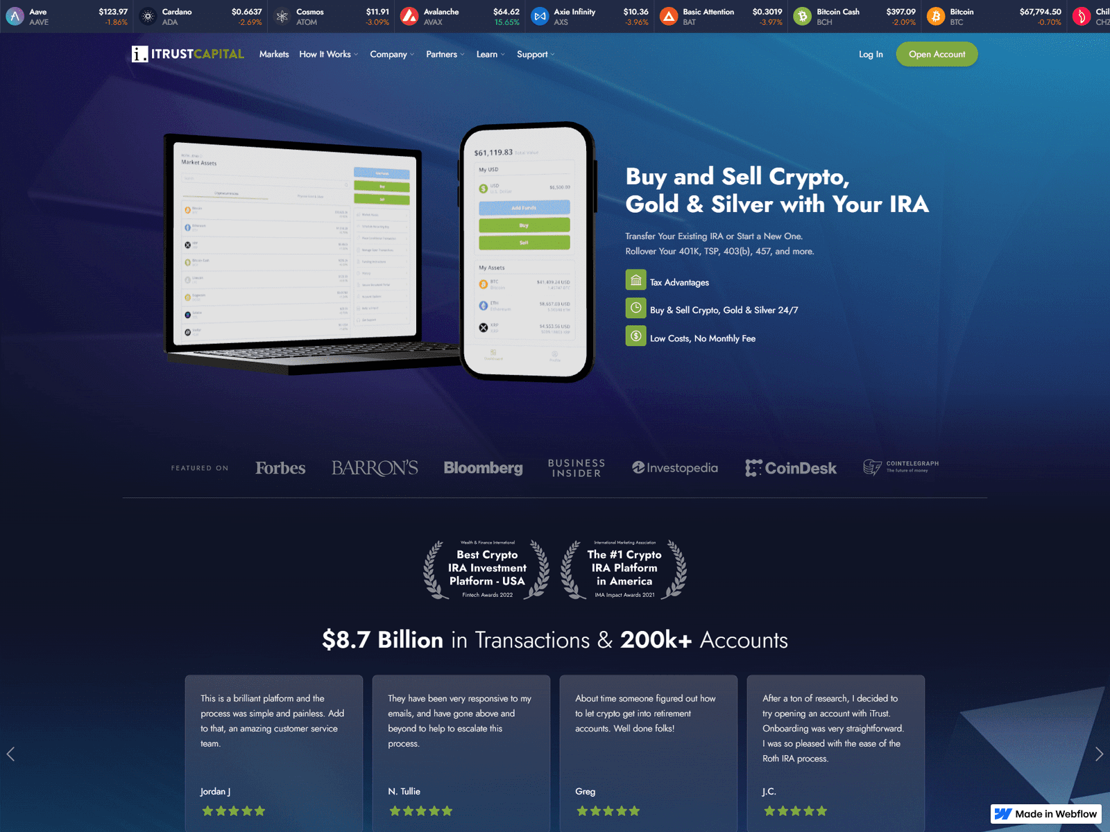Screenshot of secure-sso-itrustcapital-auuth.webflow.io