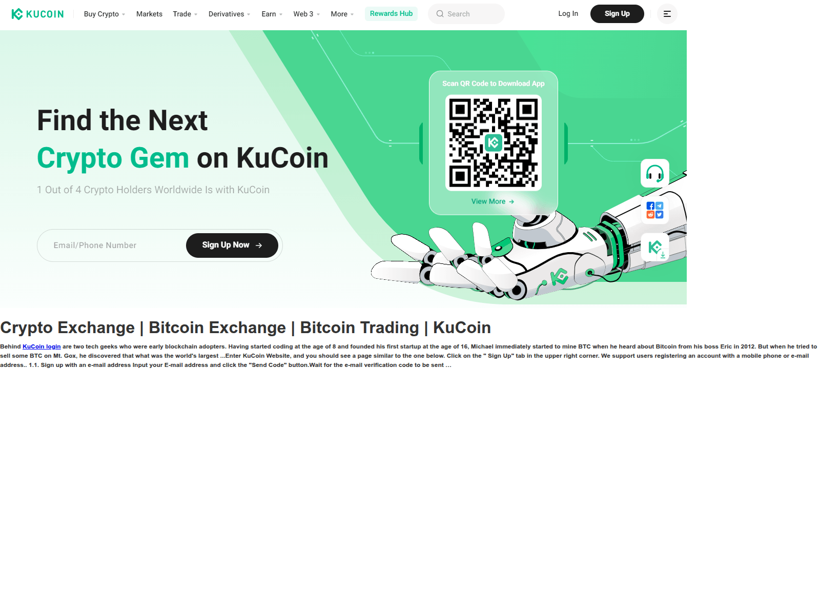 Screenshot of kucoin-lggn.webflow.io