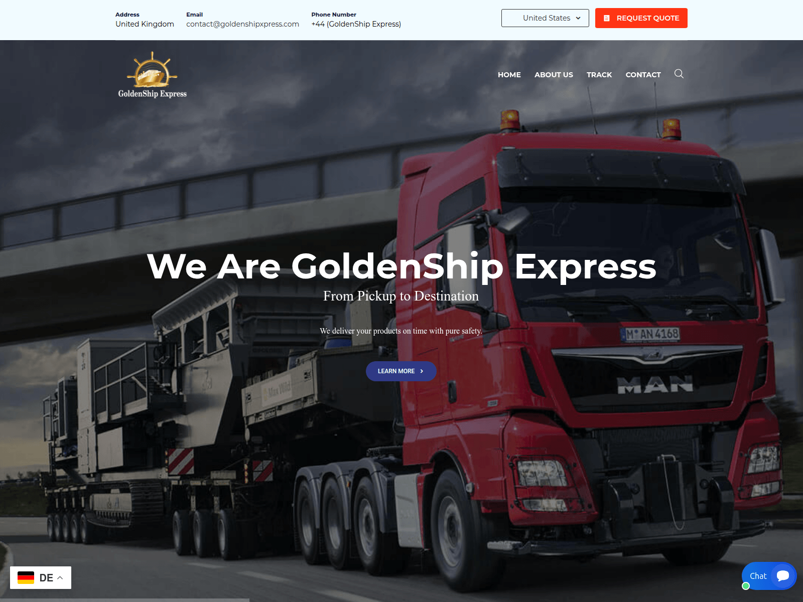 Screenshot of goldenshipxpress.com