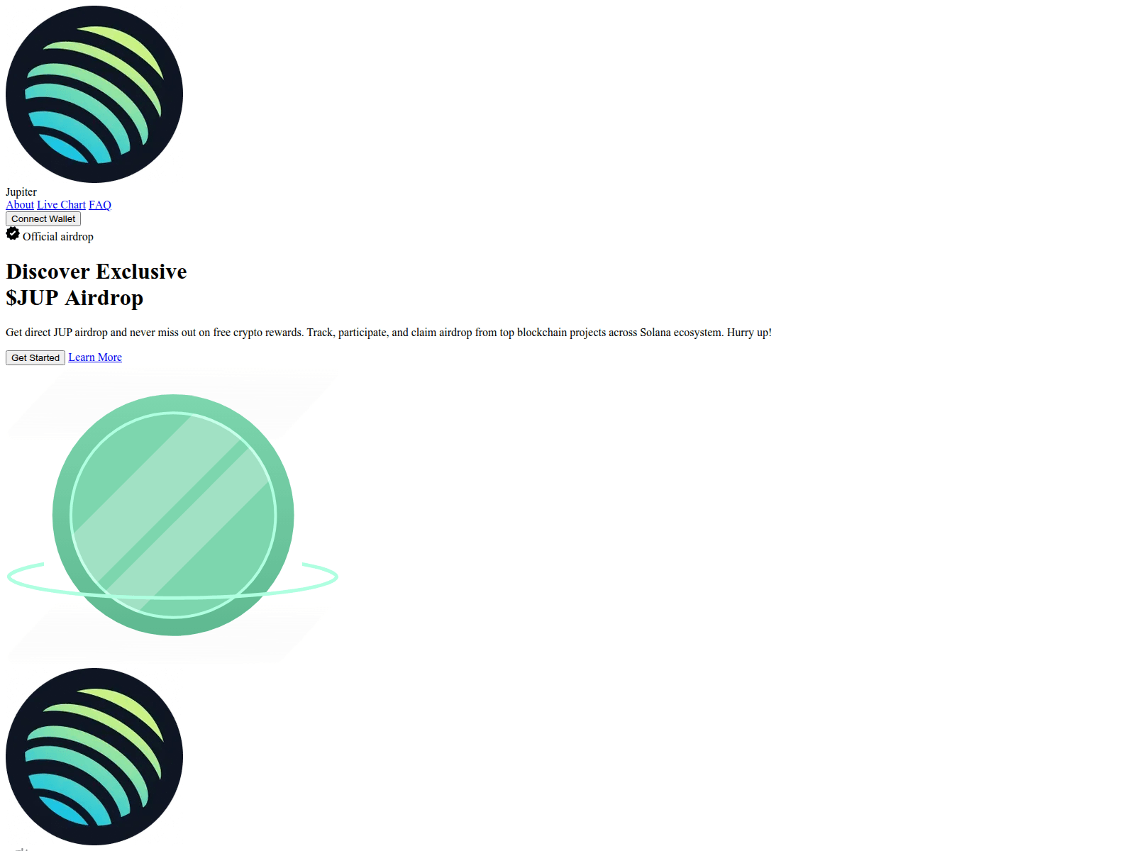 Screenshot of claim.jupiter-dex.fun