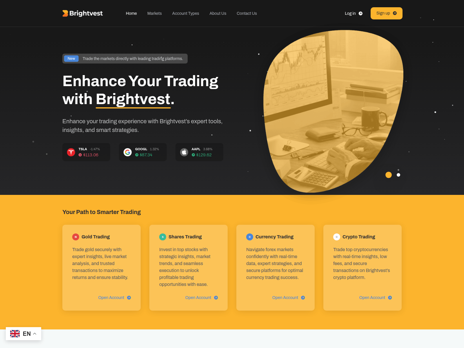 Screenshot of brightvest.io