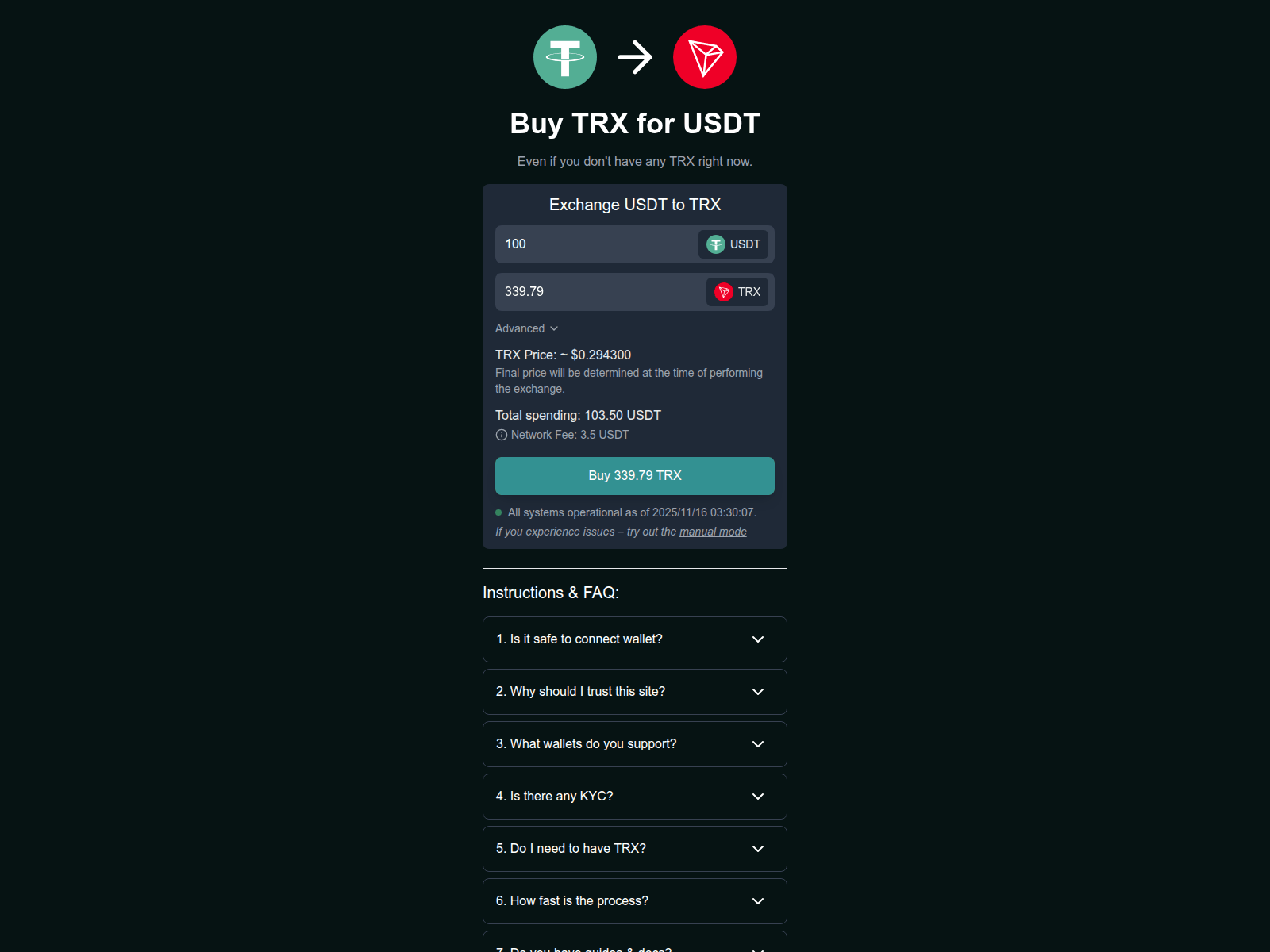Screenshot of buytron.online