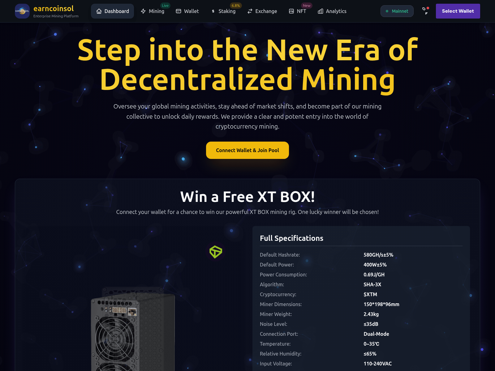 Screenshot of www.earncoinsolana.app