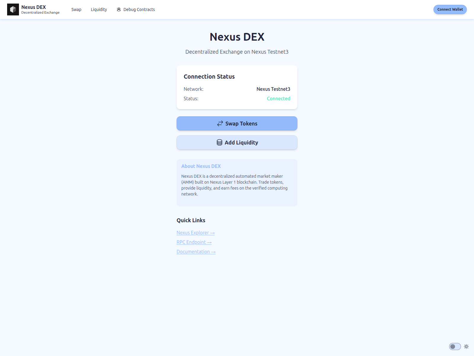 Screenshot of www.nexus-dex.web.id